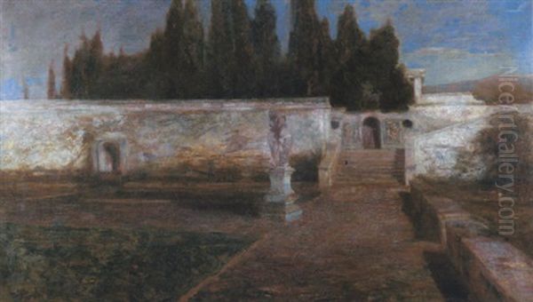 Chiaro Di Luna Nell'antica Villa, 1900 Oil Painting by Beppe Ciardi