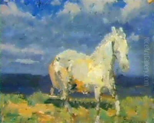 Il Cavallo Bianco Oil Painting by Beppe Ciardi