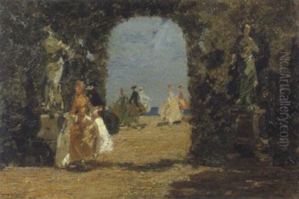 Festa Nell'antica Villa, 1916 Oil Painting by Emma Ciardi