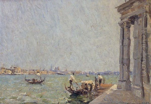 A View Of The Guidecca From Santa Maria Della Salute, Venice Oil Painting by Emma Ciardi