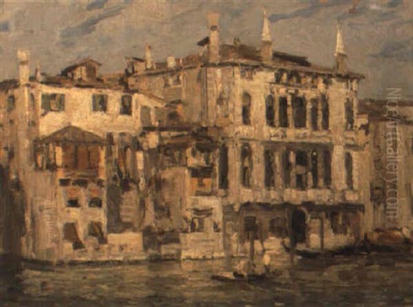 Palazzo Levi Sul Canal Grande A Venezia Oil Painting by Emma Ciardi