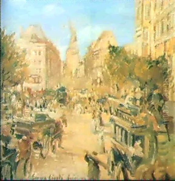 Piazza A Parigi Oil Painting by Emma Ciardi