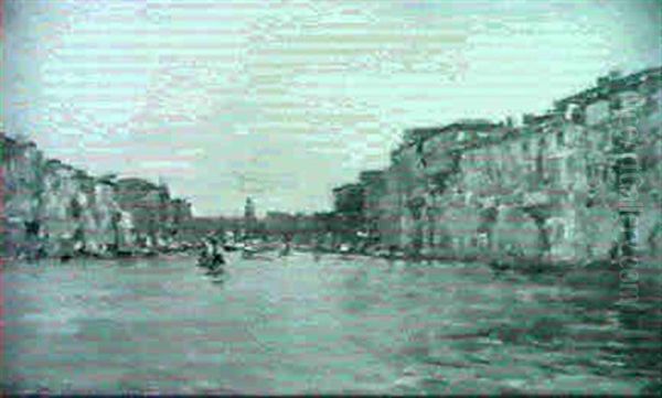 Grigio, Canal Grande Oil Painting by Emma Ciardi