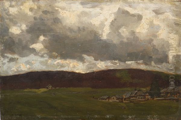 Paysage Sous Un Ciel Nuageux Oil Painting by Guglielmo Ciardi