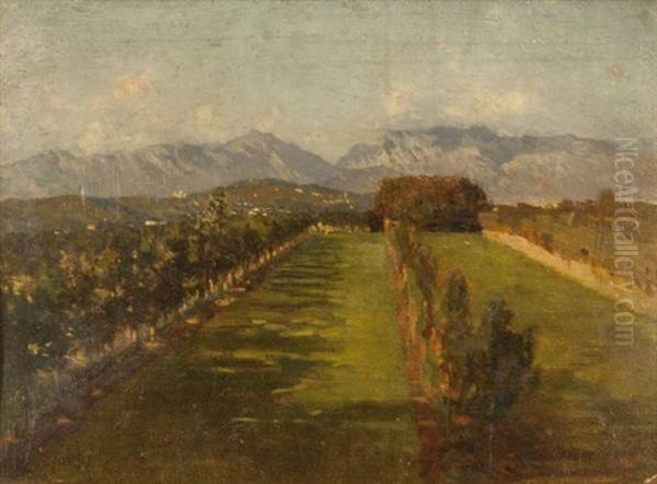 Paesaggio Pedemontano Oil Painting by Guglielmo Ciardi