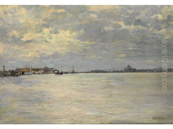 Blick Uber Den Canale Della Giudecca Oil Painting by Guglielmo Ciardi