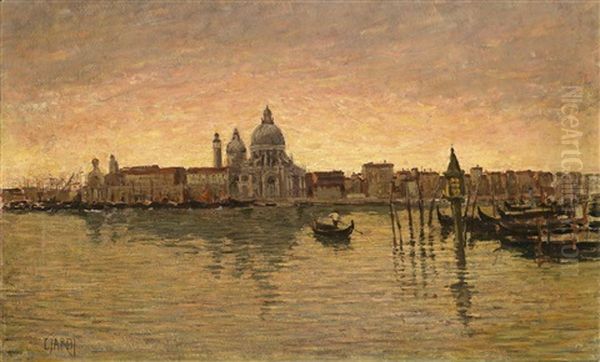 Venedig, Blick Auf Die Giudecca Mit Der Kirche Il Redentore Oil Painting by Guglielmo Ciardi