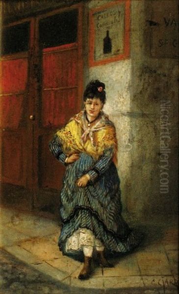 Femme Dans La Rue Oil Painting by Guglielmo Ciardi