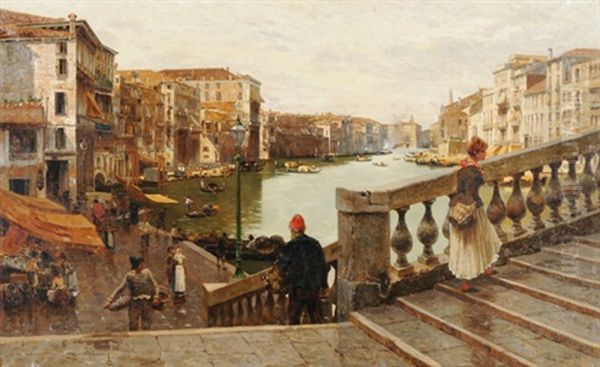 Canale Grande In Venedig Oil Painting by Guglielmo Ciardi