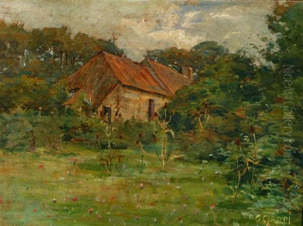 Landschaft Mit Bauernhaus Oil Painting by Guglielmo Ciardi