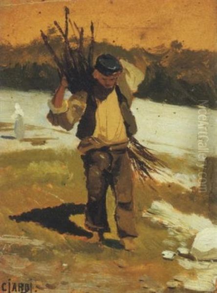 Portatore Di Legna Oil Painting by Guglielmo Ciardi