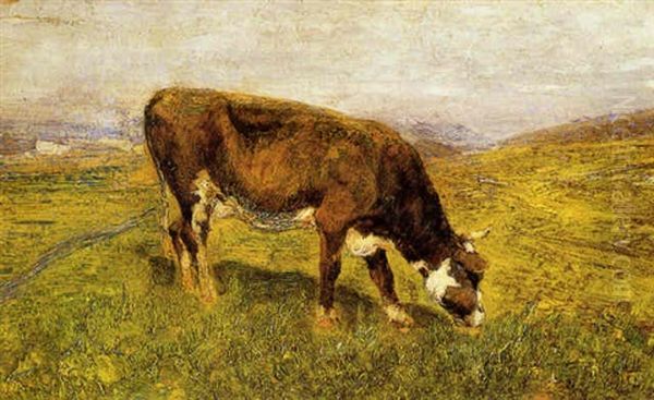 Mucca Al Pascolo Oil Painting by Guglielmo Ciardi