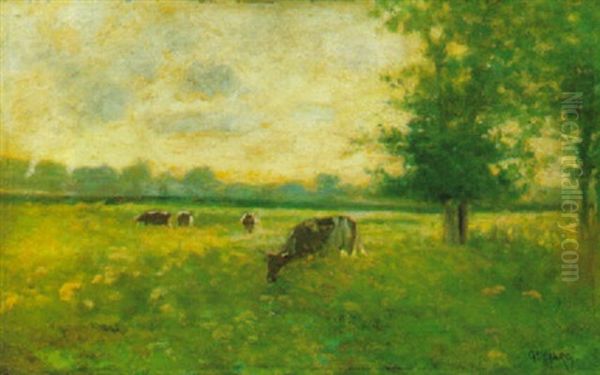 Paesaggio Con Mucche Oil Painting by Guglielmo Ciardi