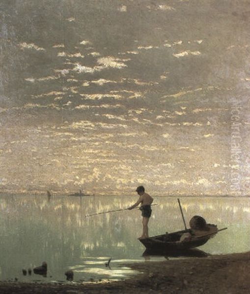 Pesca Nella Laguna Oil Painting by Guglielmo Ciardi