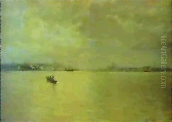 Nubi In Laguna Oil Painting by Guglielmo Ciardi