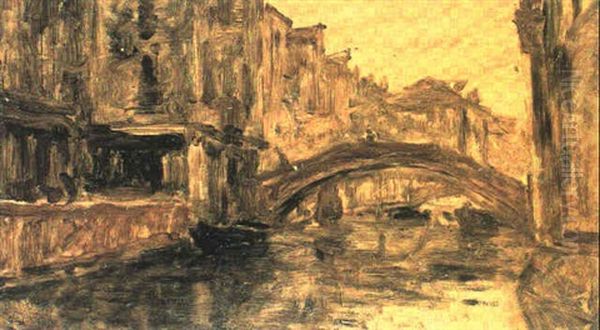 Bozzetto Per Veduta Veneziana Oil Painting by Guglielmo Ciardi