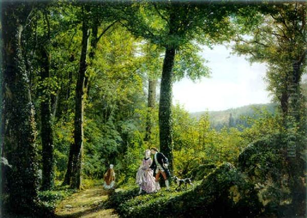 L'idylle Oil Painting by Francois-Edouard Cibot