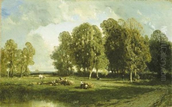 Paysage Aux Bucherons Oil Painting by Eugene Ciceri