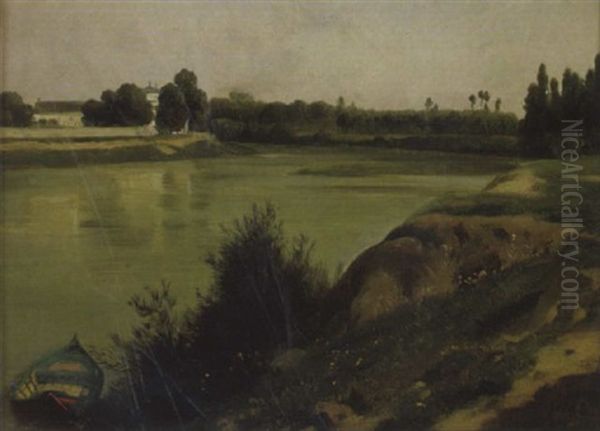 Bords De Riviere Oil Painting by Eugene Ciceri