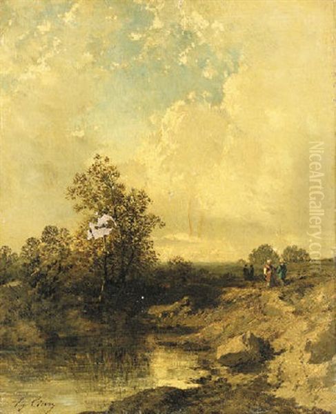 On The Riverbank by Eugene Ciceri