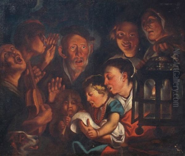 Family In Merriment Oil Painting by Antonio Cifrondi