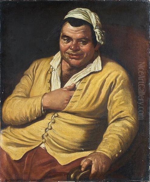 Portrait D'homme Au Gilet Jaune Oil Painting by Antonio Cifrondi