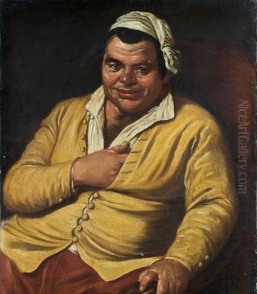 Portrait D'homme Au Gilet Jaune Oil Painting by Antonio Cifrondi