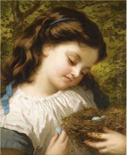 The Birds-nest Oil Painting by Sophie Gengembre Anderson