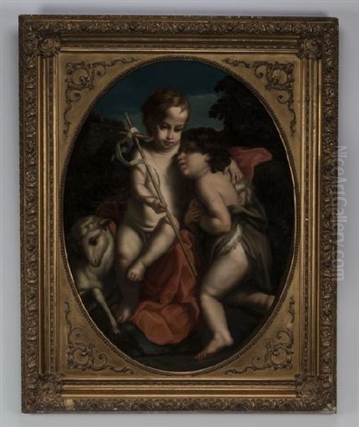 Child Christ And The Infant St. John The Baptist Oil Painting by Carlo Cignani