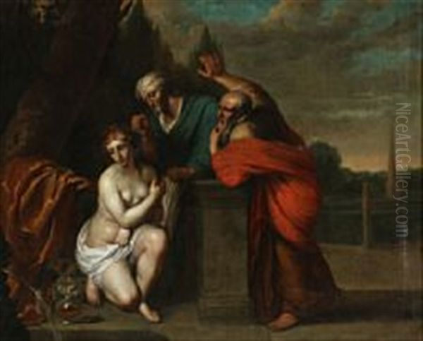 Susanna And The Elders Oil Painting by Carlo Cignani