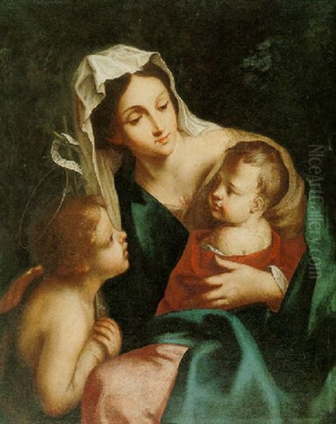 Madonna And Child With The Infant Saint John The Baptist Oil Painting by Carlo Cignani