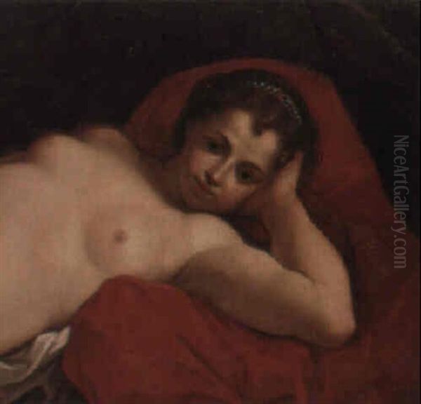 Liegende Venus Auf Rotem Tuch Oil Painting by Carlo Cignani