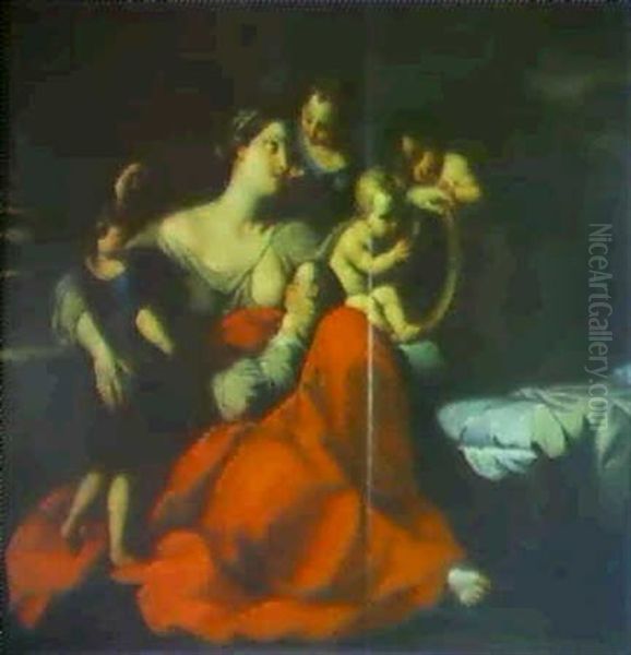 Caritas Romana, Eine Allegorie Der Funf Sinne Oil Painting by Carlo Cignani