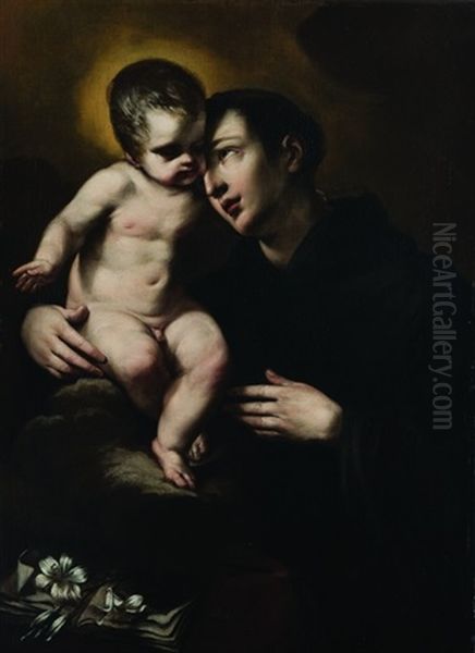 Sant'antonio Da Padova Con Il Bambino Oil Painting by Felice Cignani