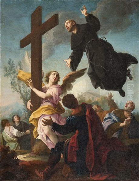 Ecstasy Of St. Joseph Of Cupertino Oil On Canvas 48x32.5 Cm. (defects)  Reference Fototeca Zeri, Inv. 126311, Envelope 0605; Card 65380.  Provenance Collezione Ferrario, Milano Christie's Roma, Asta Del 14-15 Novembre 1973, Lotto 20 by Giambettino Cignaroli