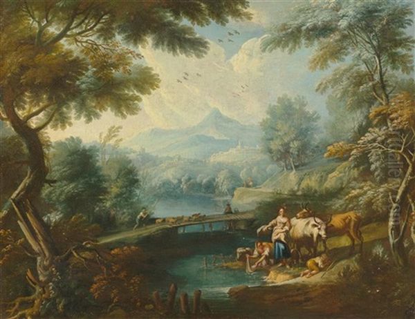 Gebirgslandschaft Oil Painting by Giambettino Cignaroli