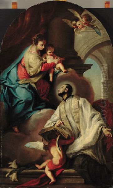 The Vision Of Saint Philip Neri Oil Painting by Giambettino Cignaroli