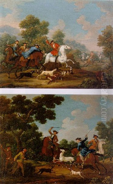 The Wild Boar Hunt Oil Painting by Martino (il Veronese) Cignaroli