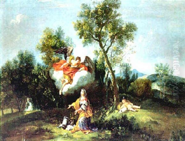 Paesaggio Con Agar, L'angelo E Il Piccolo Ismaele Oil Painting by Vittorio Amadeo Cignaroli