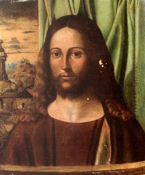 Le Christ En Buste Devant Un Paysage Oil Painting by Giovanni Battista Cima da Conegliano