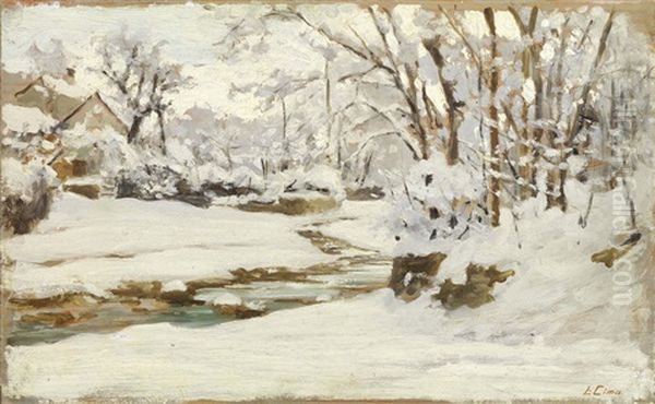 Paesaggio Invernale Oil Painting by Luigi Cima