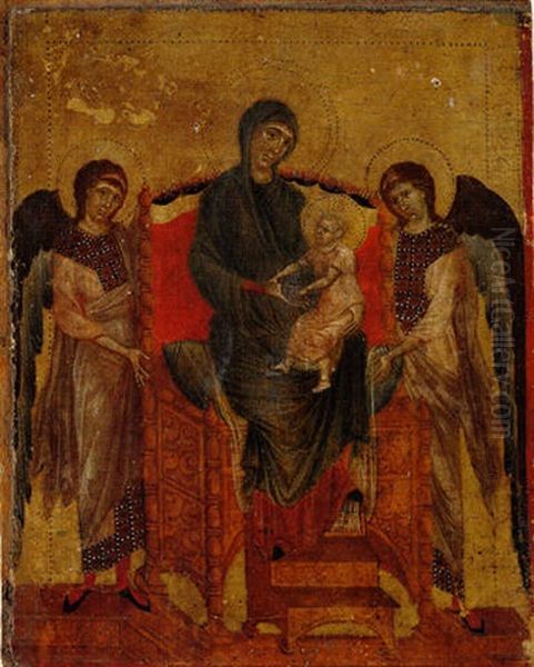 The Madonna And Child Enthroned With Two Angels Oil Painting by  Cimabue (Giovanni Gualtieri)