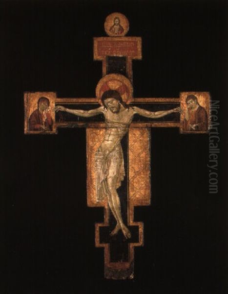 A Crucifix Oil Painting by  Cimabue (Giovanni Gualtieri)