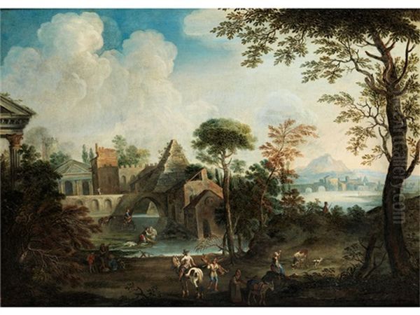 Architekturlandschaft Oil Painting by Giovanni Battista Cimaroli