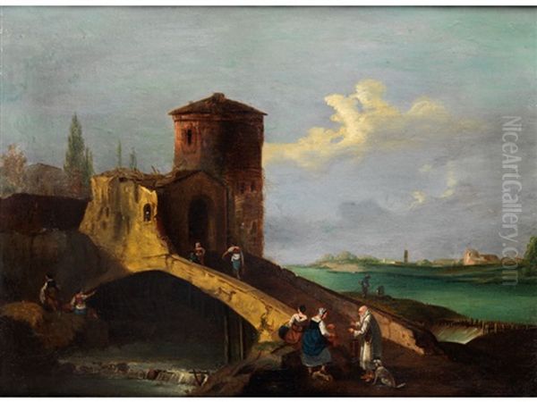 Landschaft Der Po-ebene Oil Painting by Giovanni Battista Cimaroli