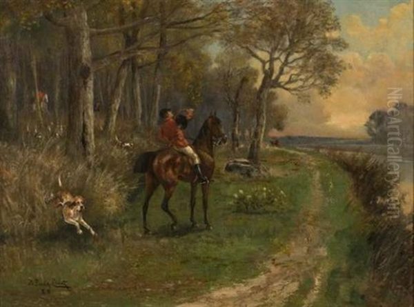 Scene De Chasse A Courre Oil Painting by Franck Jean Baptiste Louis Cinot