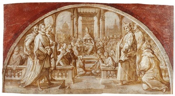 Saint Augustine Dispensing The Rule Of His Order by Ulisse Ciocchi