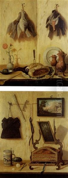 Nature Morte En Trompe-l'oil (+ Another; Pair) by Antonio Cioci