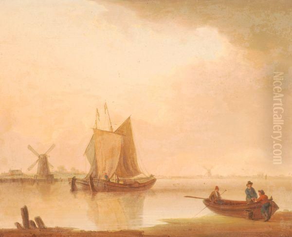 The Ferry Crossing Oil Painting by William Anderson