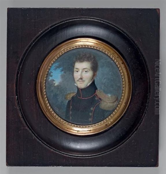 Portrait En Buste D'un Chef De Bataillon D'artillerie Oil Painting by Pierre Charles Cior